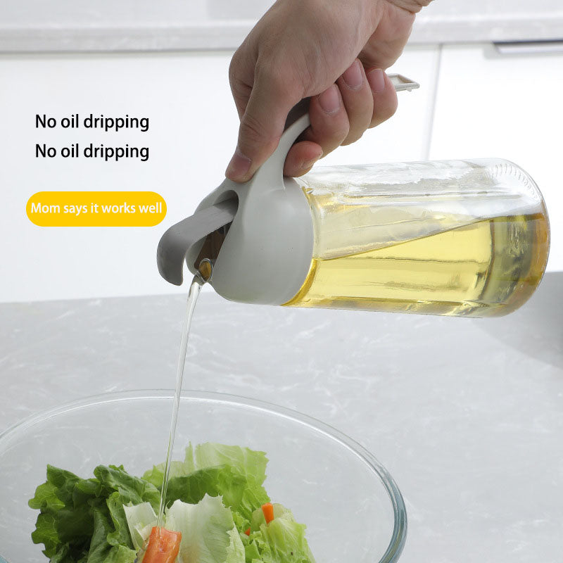 Glass Oil Dispenser Bottle, Auto Open and Close Spout