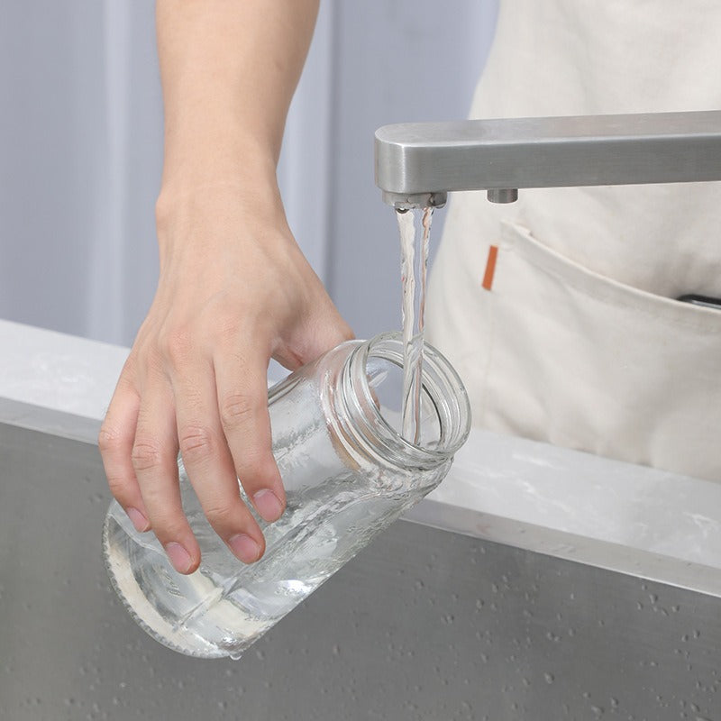 Glass Oil Dispenser Bottle, Auto Open and Close Spout