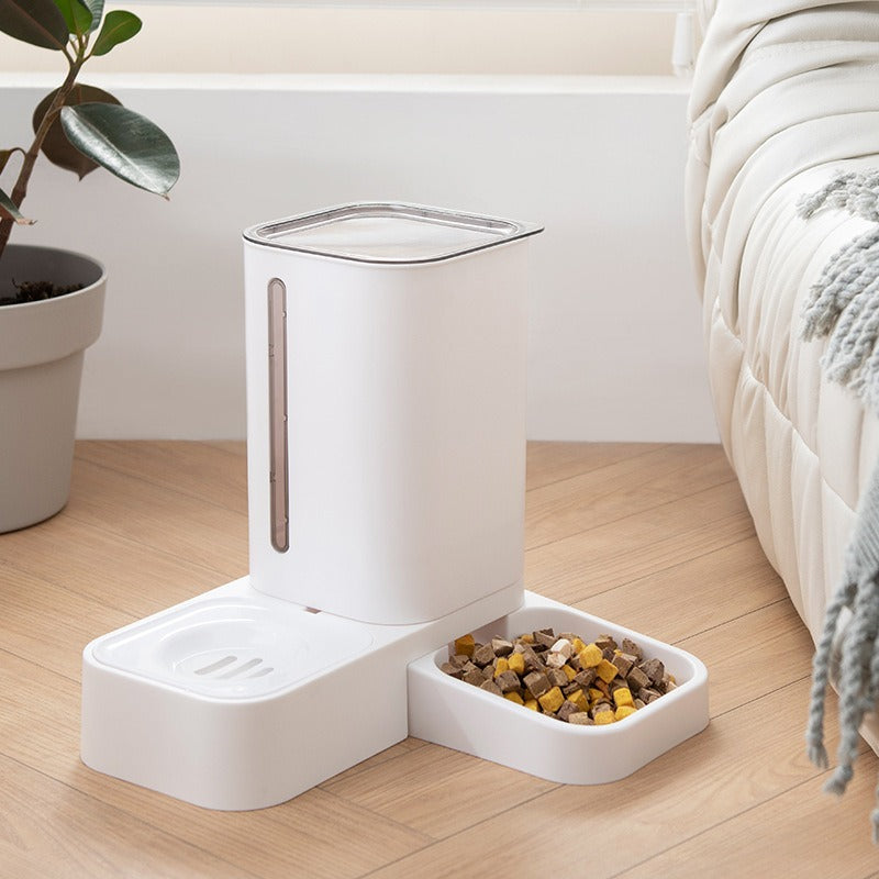 Automatic Pet Feeder With Covered Food & Water Bowls
