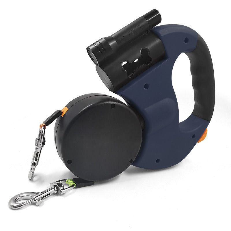 Dual Retractable Dog Leash with Built-In LED Light
