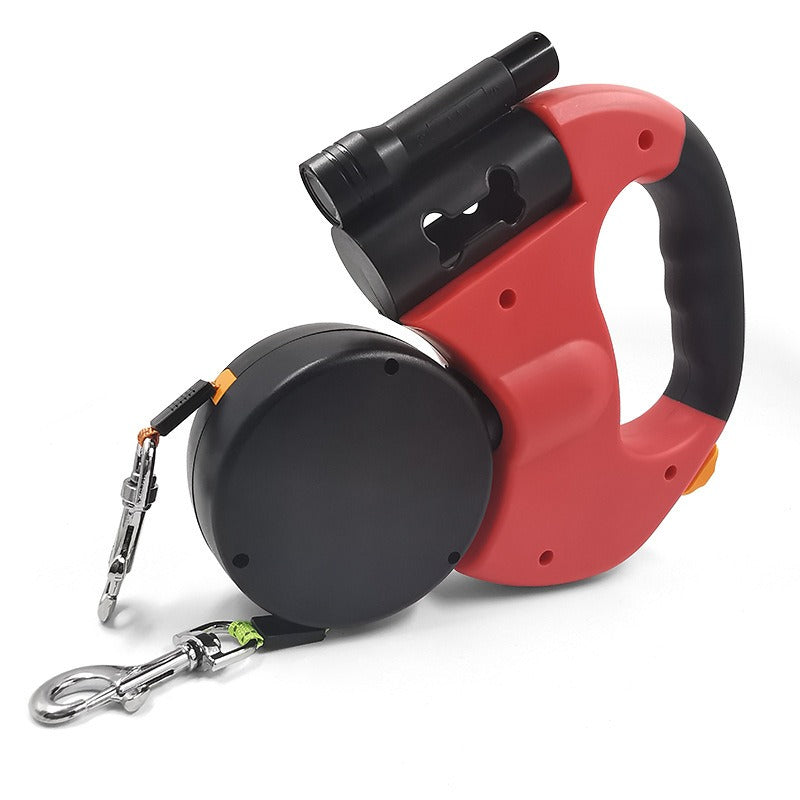 Dual Retractable Dog Leash with Built-In LED Light