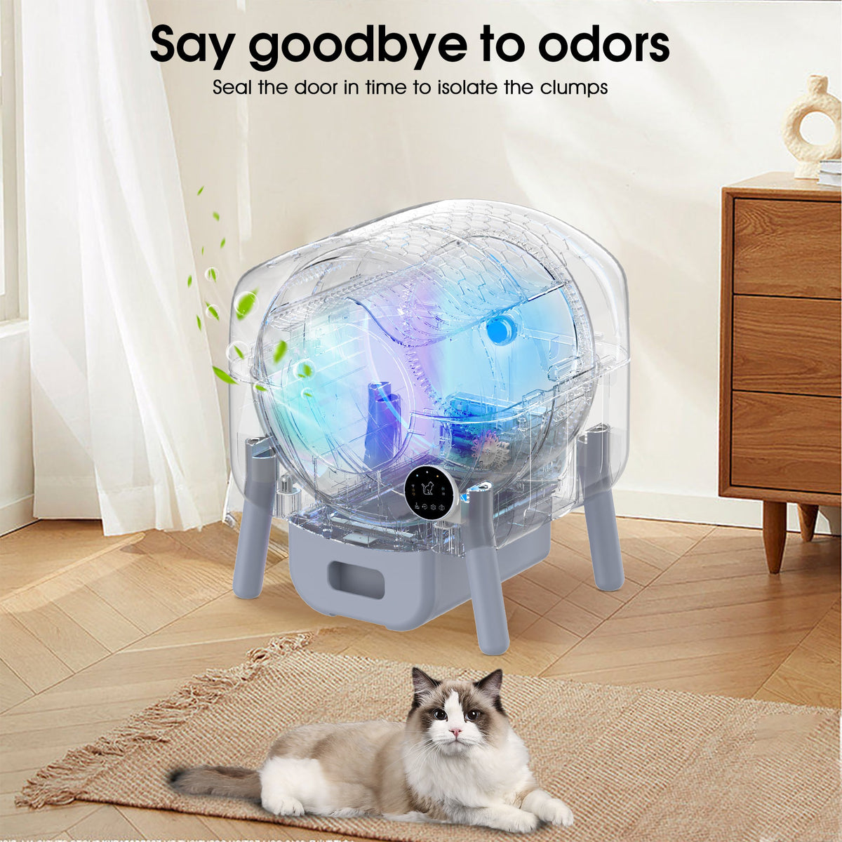 Smart Self-Cleaning Cat Litter Box with App Monitoring