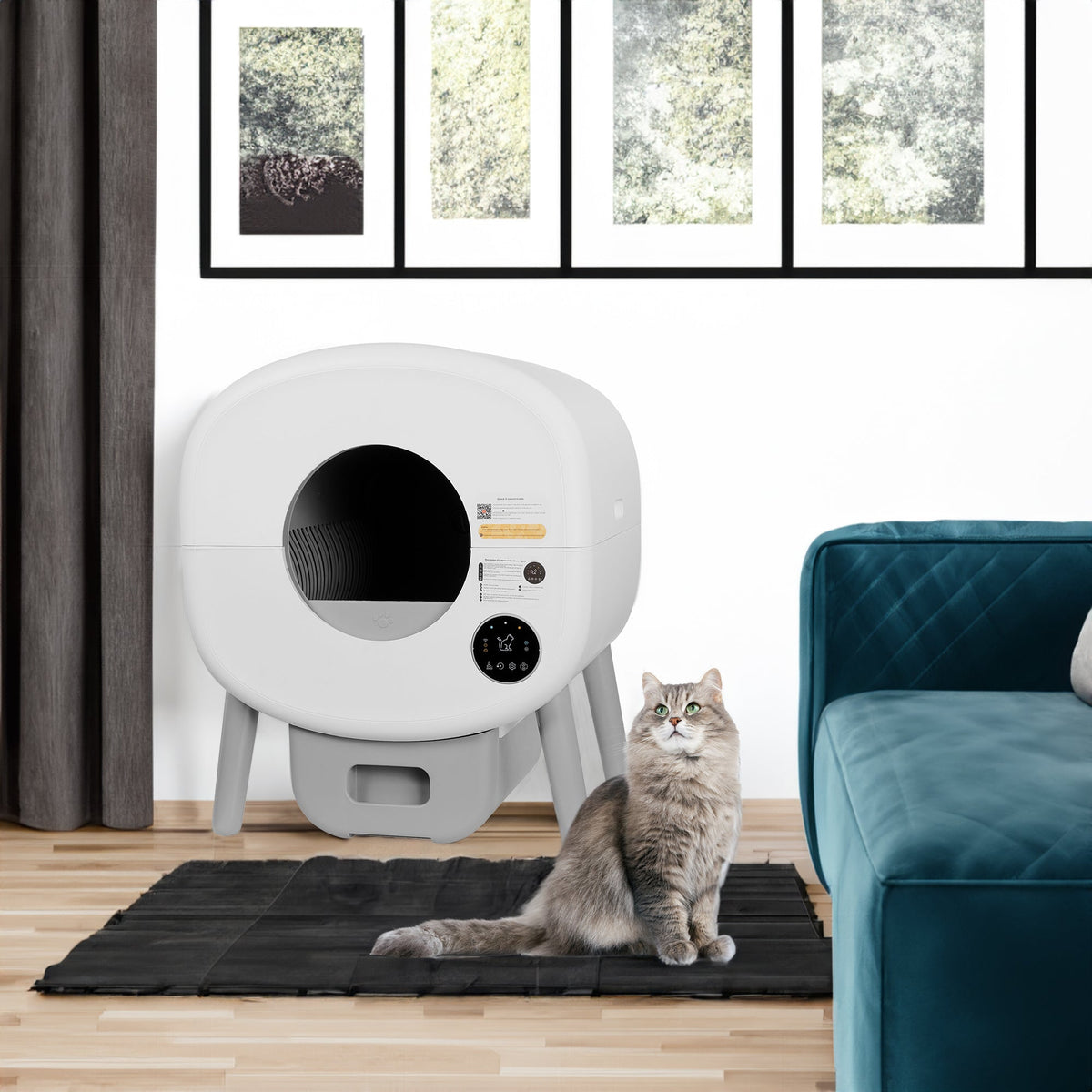 Smart Self-Cleaning Cat Litter Box with App Monitoring