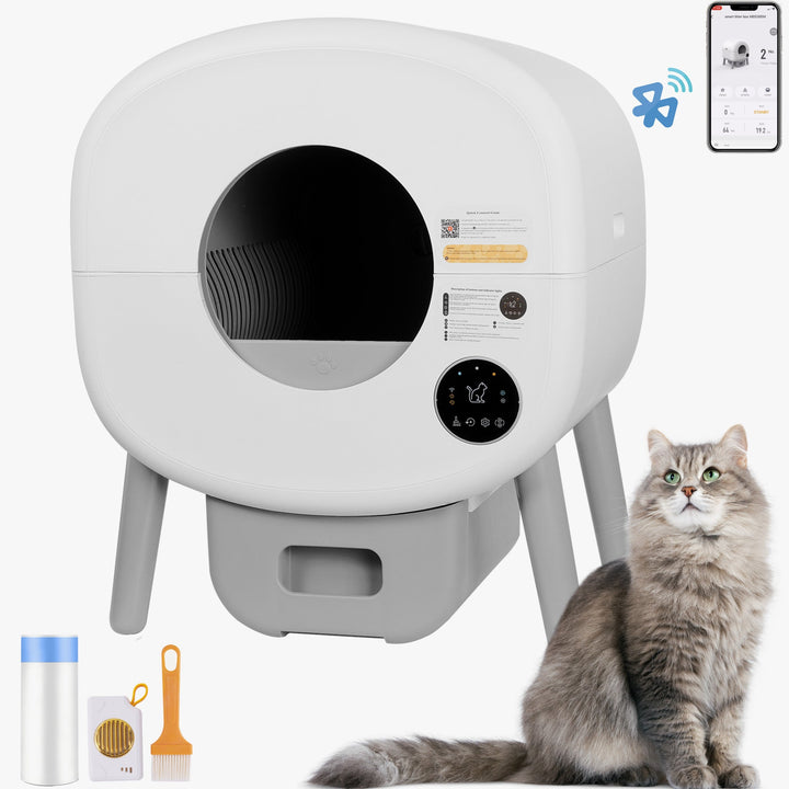 Smart Self-Cleaning Cat Litter Box with App Monitoring