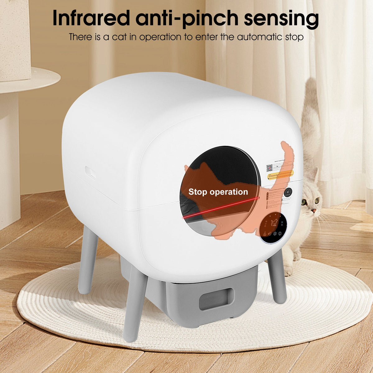 Smart Self-Cleaning Cat Litter Box with App Monitoring