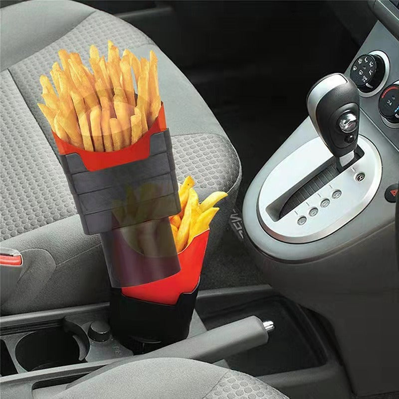 Car Cup Holder Organizer with Fry Holder & Sauce Tray