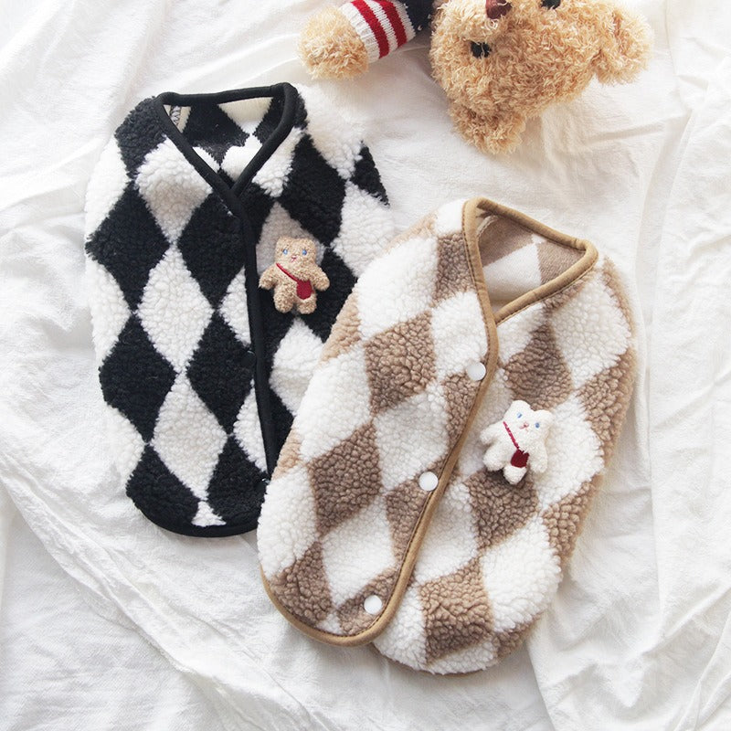 Small Pet Fleece Vest Coat for Warm Winter Outdoor Walks