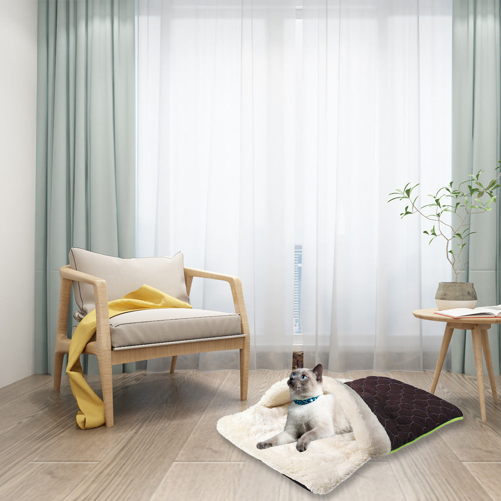 Quilted Cat Bed for Warm, Cushioned Indoor Resting