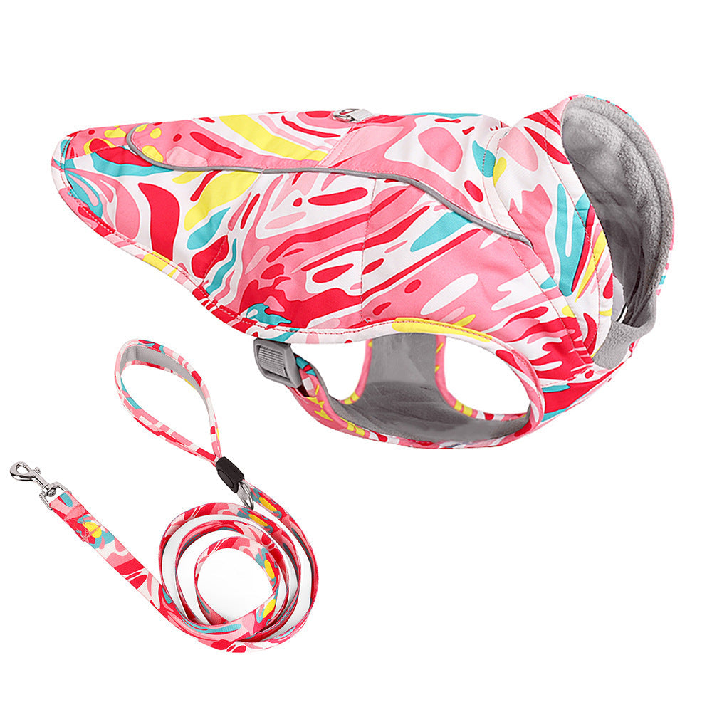 Waterproof Dog Jacket With Built-In Harness & Fleece