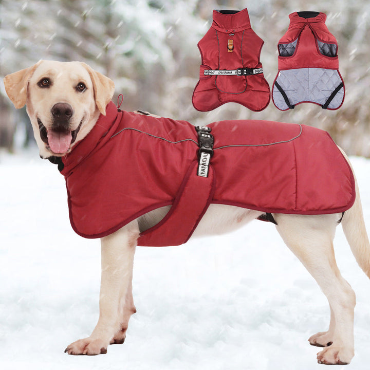 Large Dog Winter Coat for Warm Reflective Evening Walks