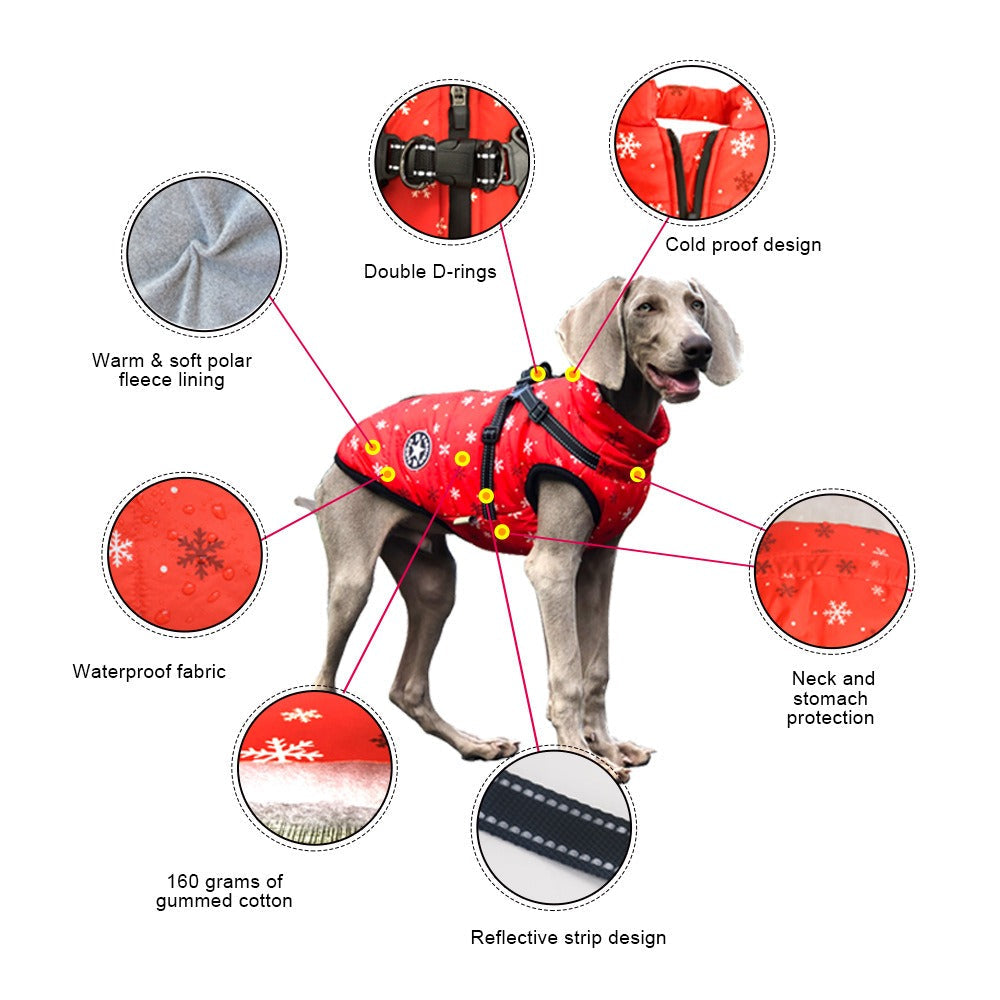 Large Dog Winter Coat – Waterproof Fleece Warmth