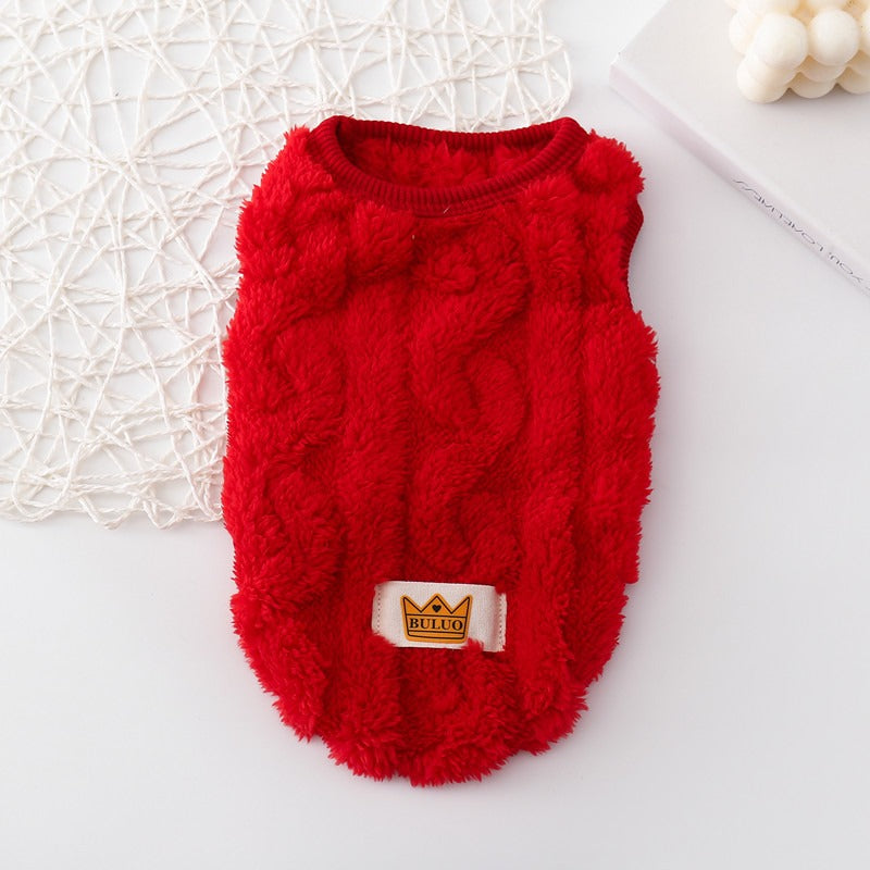 Pet Fleece Vest for Warm, Free-Moving Winter Comfort