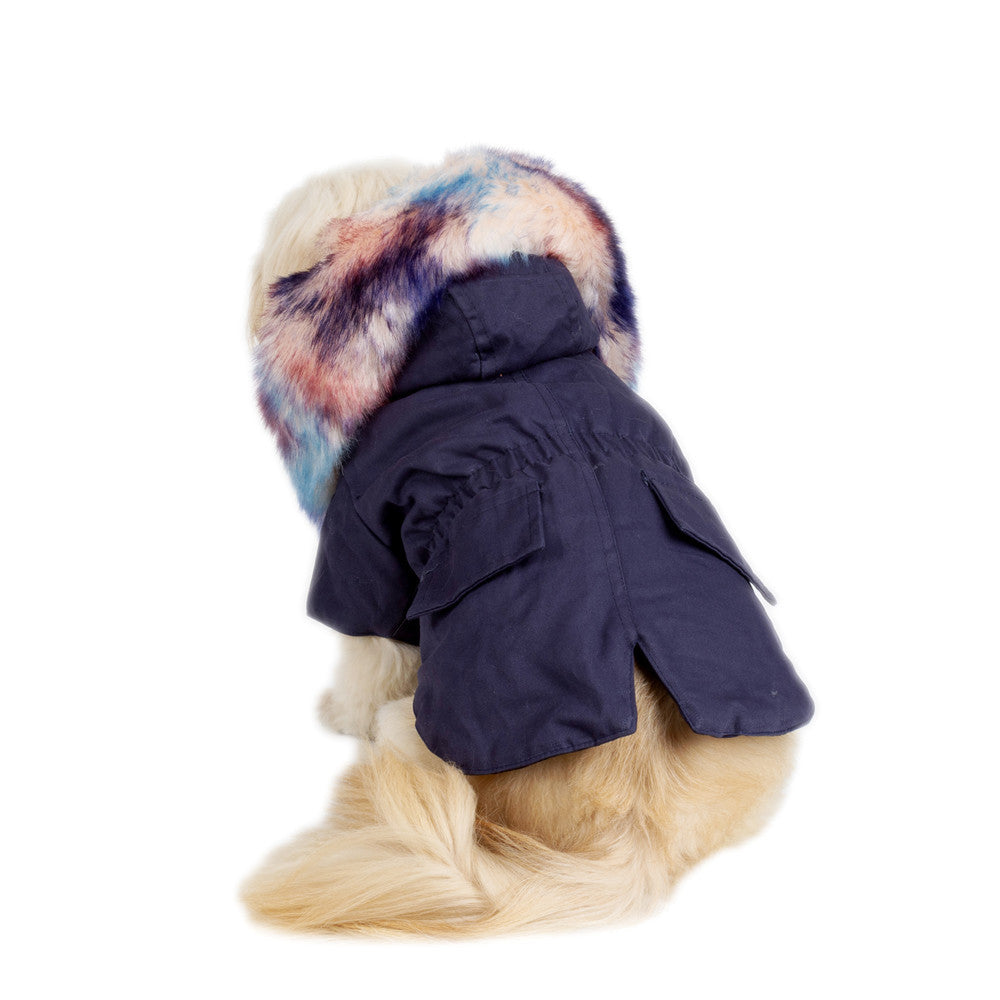 Dog Winter Coat With Faux-Fur Collar & Adjustable Fit