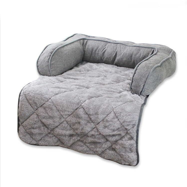 Quilted Pet Bed With Sofa Comfort & Car Protection