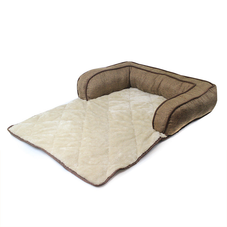 Quilted Pet Bed With Sofa Comfort & Car Protection