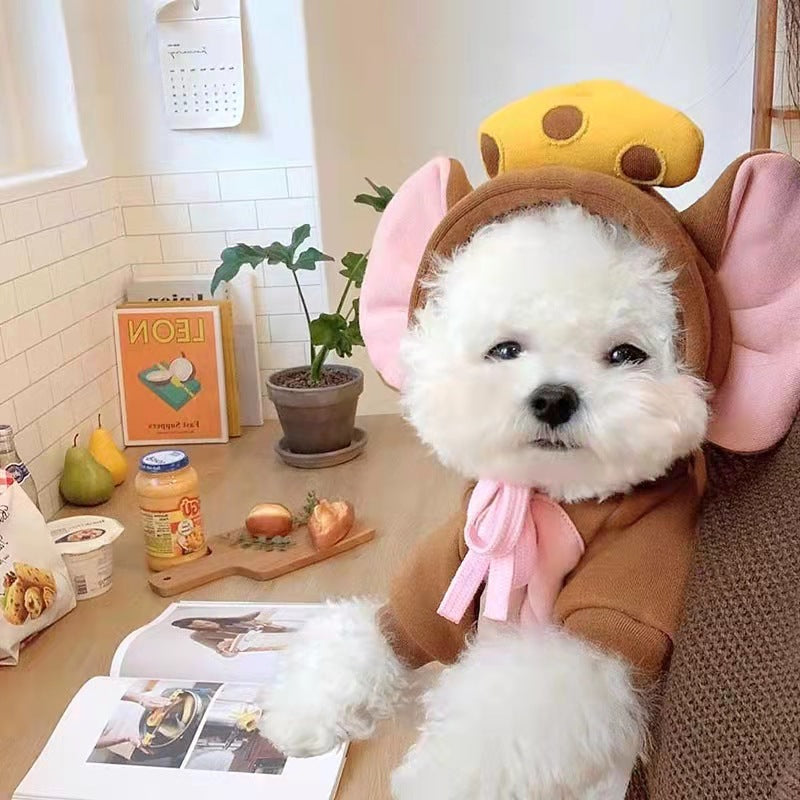 Small Pet Fleece Sweatshirt for Cozy Winter Walks Outdoors