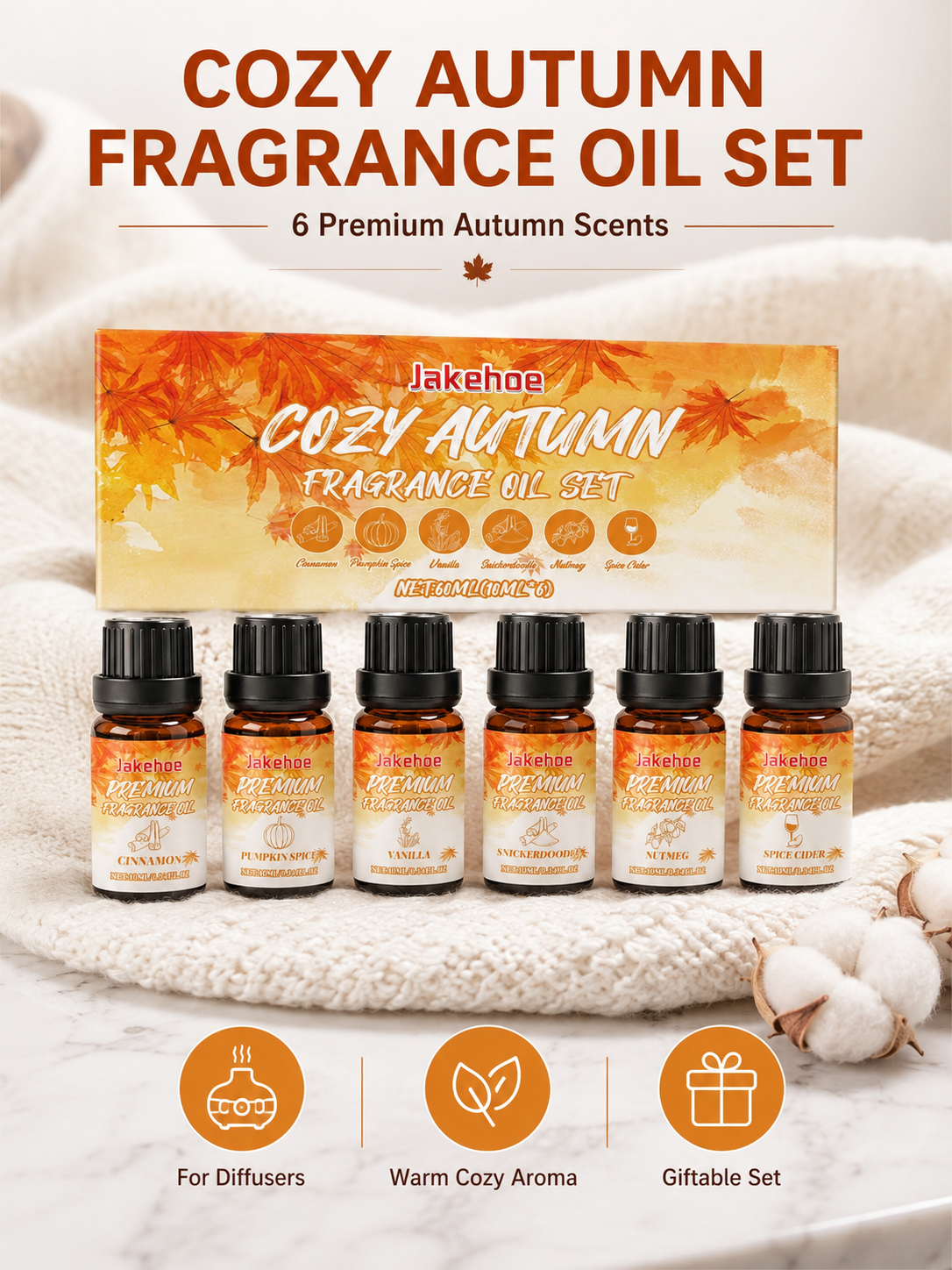 Autumn Essential Oil Set — 6 Warm Scents for Cozy Atmosphere