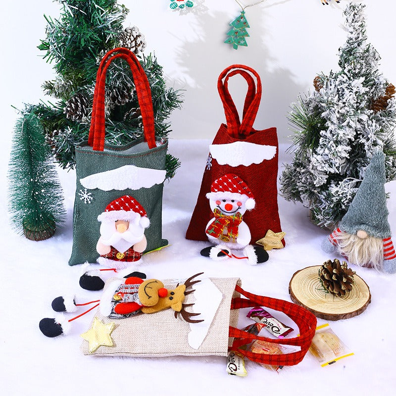 3D Christmas Character Tote Bag for Festive Gifting