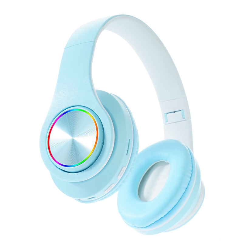 Wireless Headphones with RGB Light Ring & Deep Bass