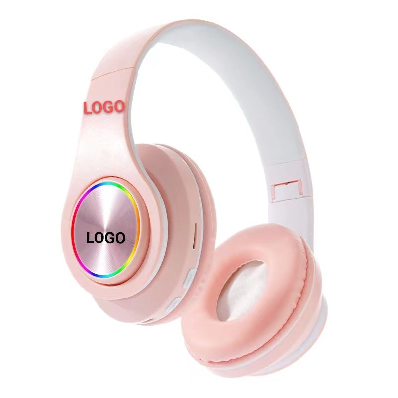 Wireless Headphones with RGB Light Ring & Deep Bass