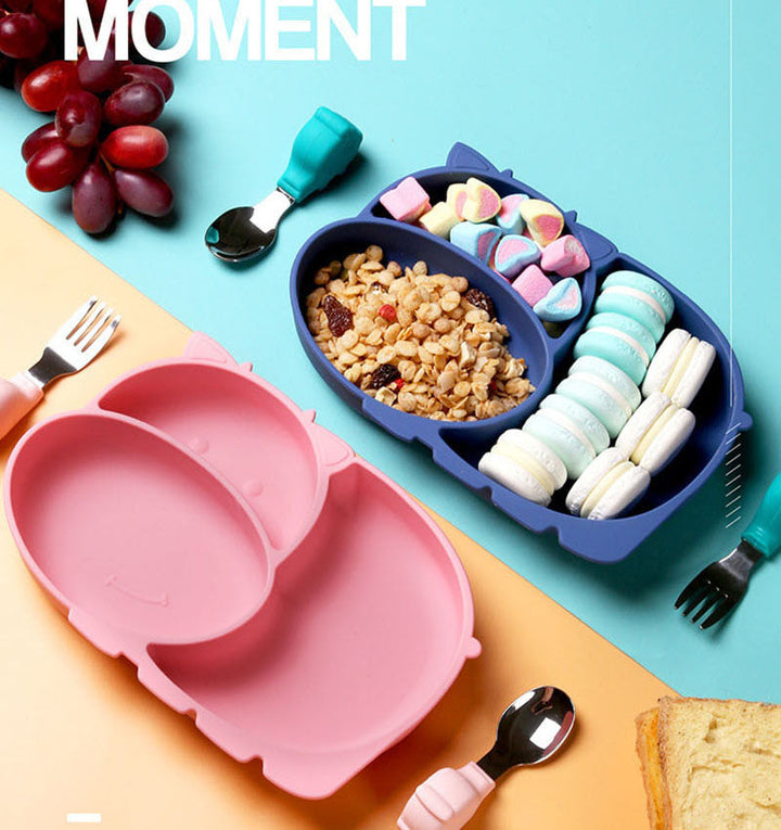 Silicone Baby Feeding Plate Set for Less Messy Meals