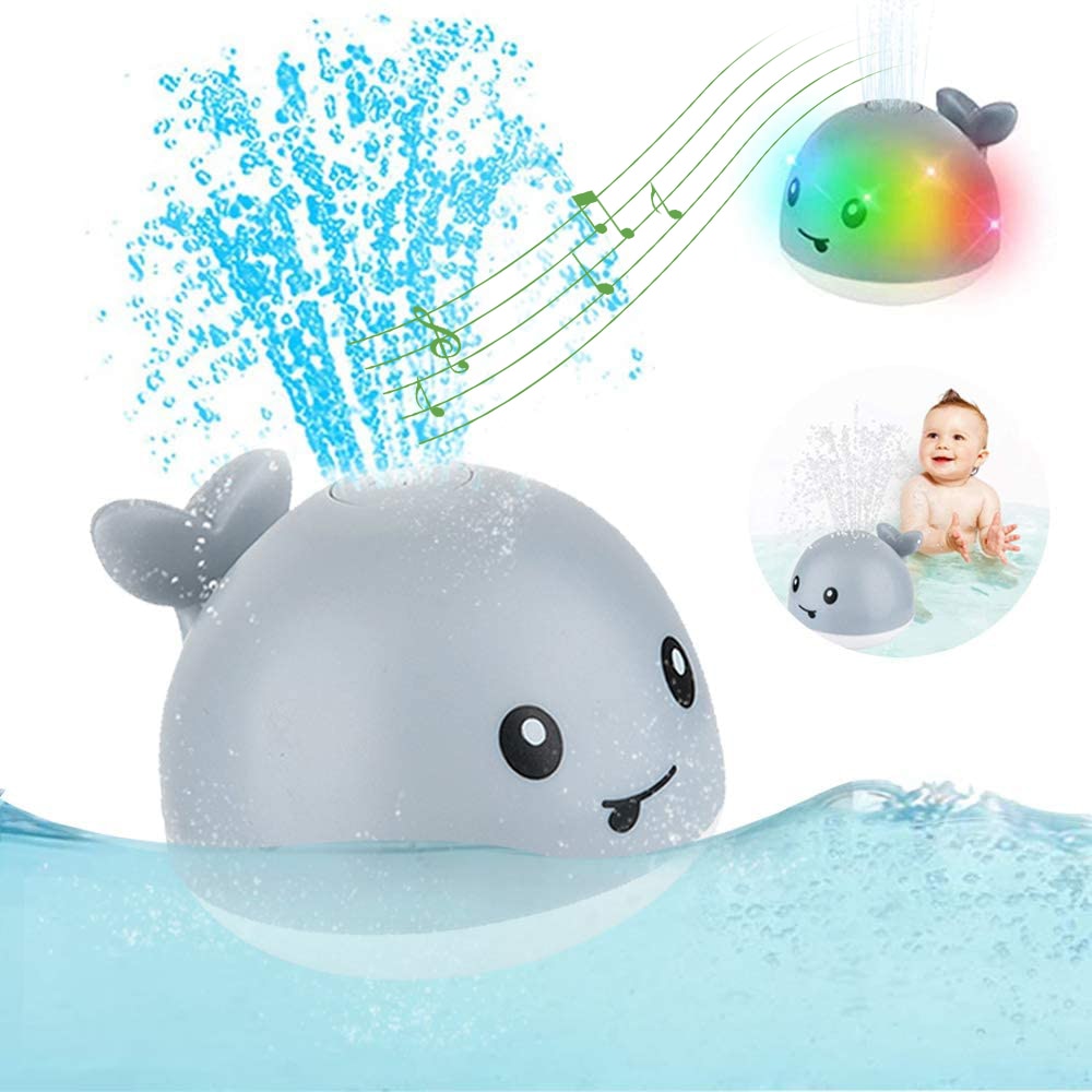 Baby Bath Toy Whale Sprinkler With Colorful Lights