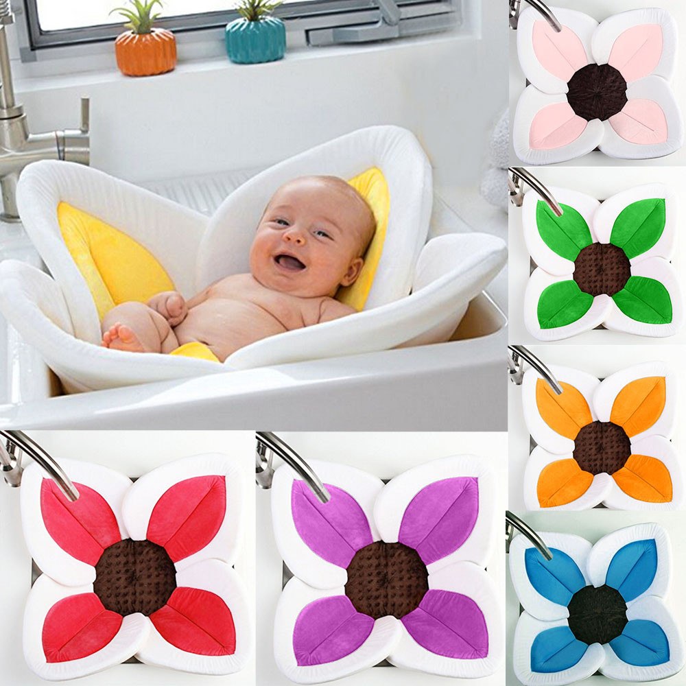 Blooming Flower Baby Bath Mat for Sink Newborn Support