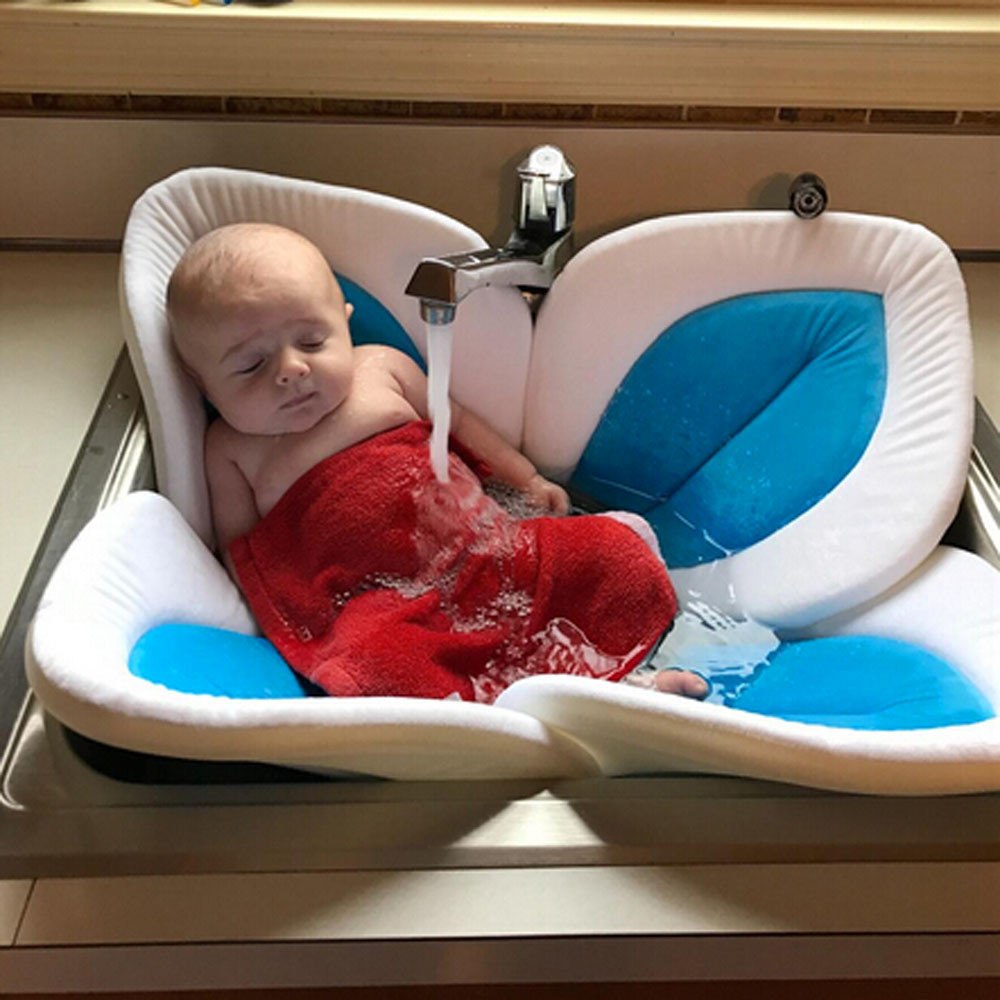Blooming Flower Baby Bath Mat for Sink Newborn Support