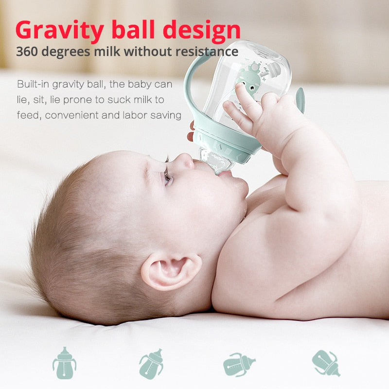 Baby Straw Feeding Bottle With Leak-Resistant Design