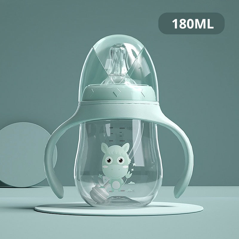 Baby Straw Feeding Bottle With Leak-Resistant Design