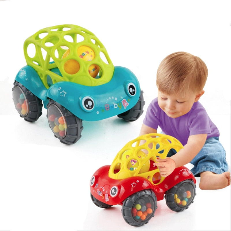 Baby Sensory Push Toy – Soft-Grip Rolling Car for Play