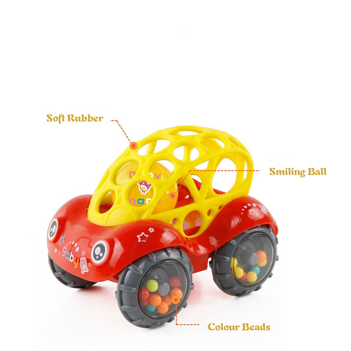 Baby Sensory Push Toy – Soft-Grip Rolling Car for Play