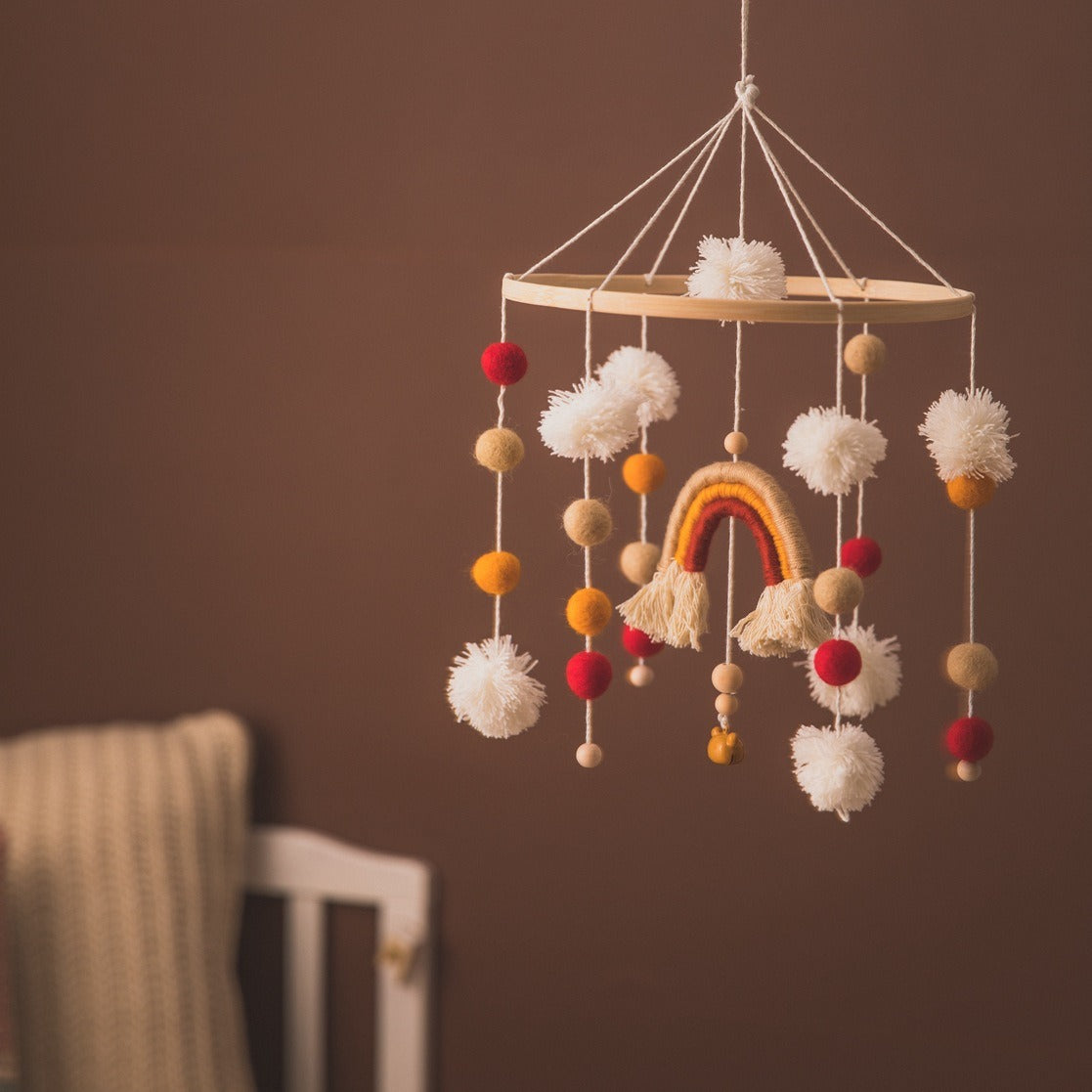 Wooden Baby Crib Mobile for Calming Nursery Decor