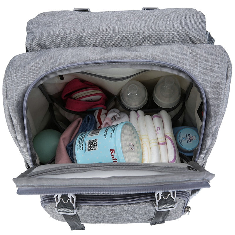 Large Diaper Bag Backpack With USB Charging Access