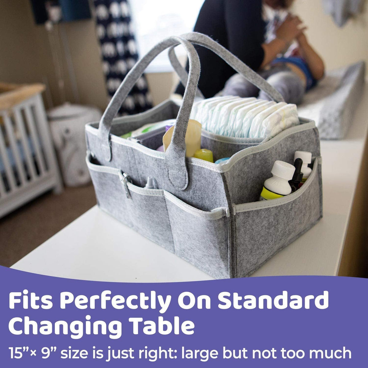 Baby Diaper Caddy Organizer for Easy Nursery Access