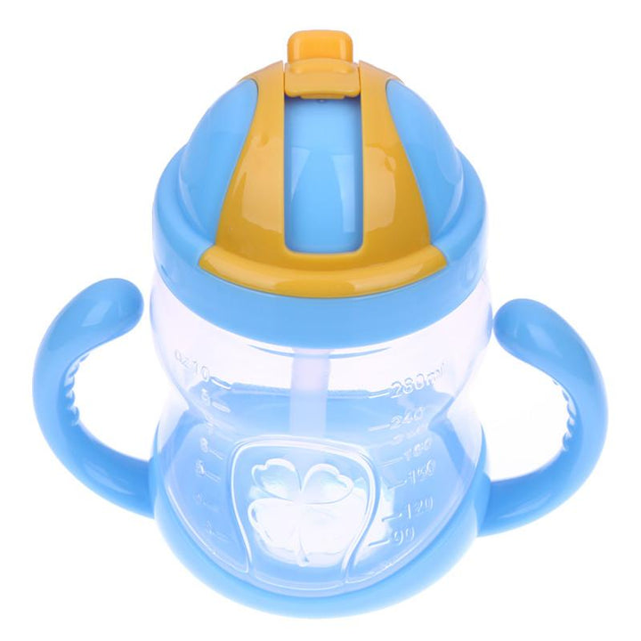 Baby Feeding Cup With Covered Straw & Easy-Grip Handles