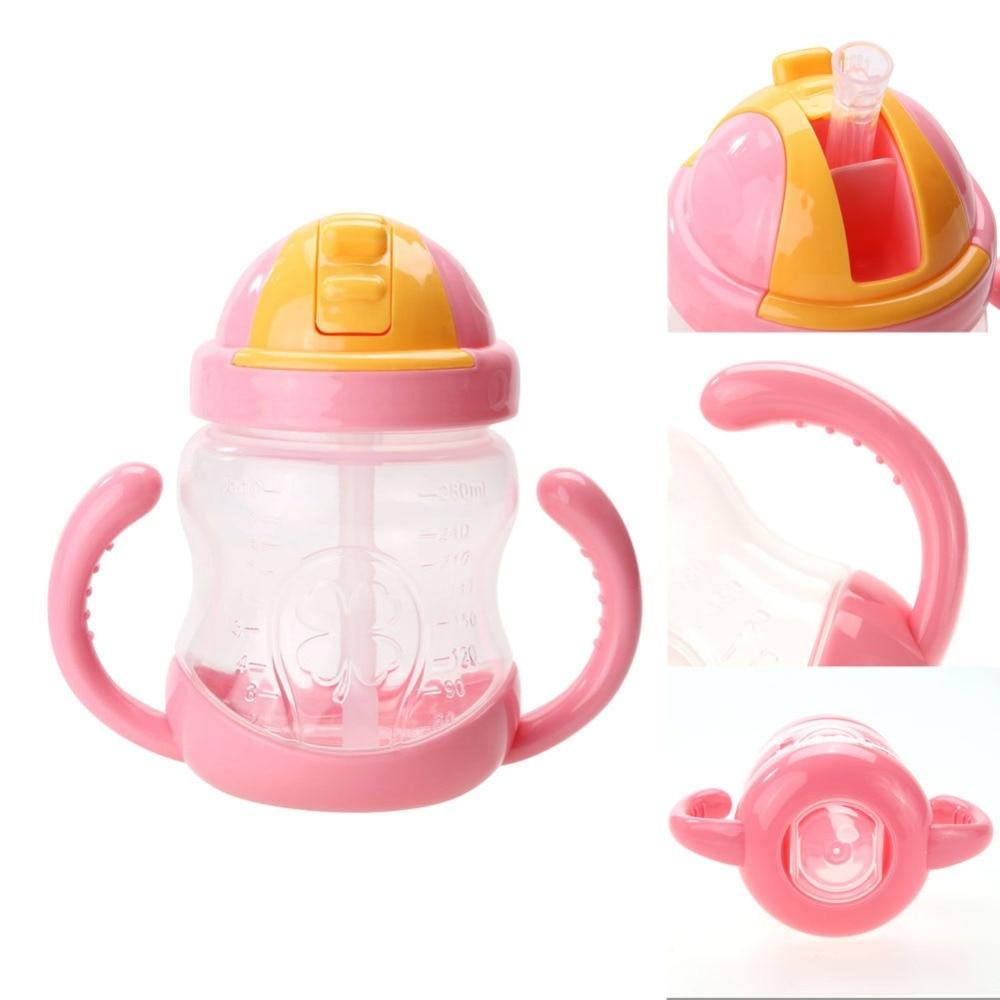 Baby Feeding Cup With Covered Straw & Easy-Grip Handles
