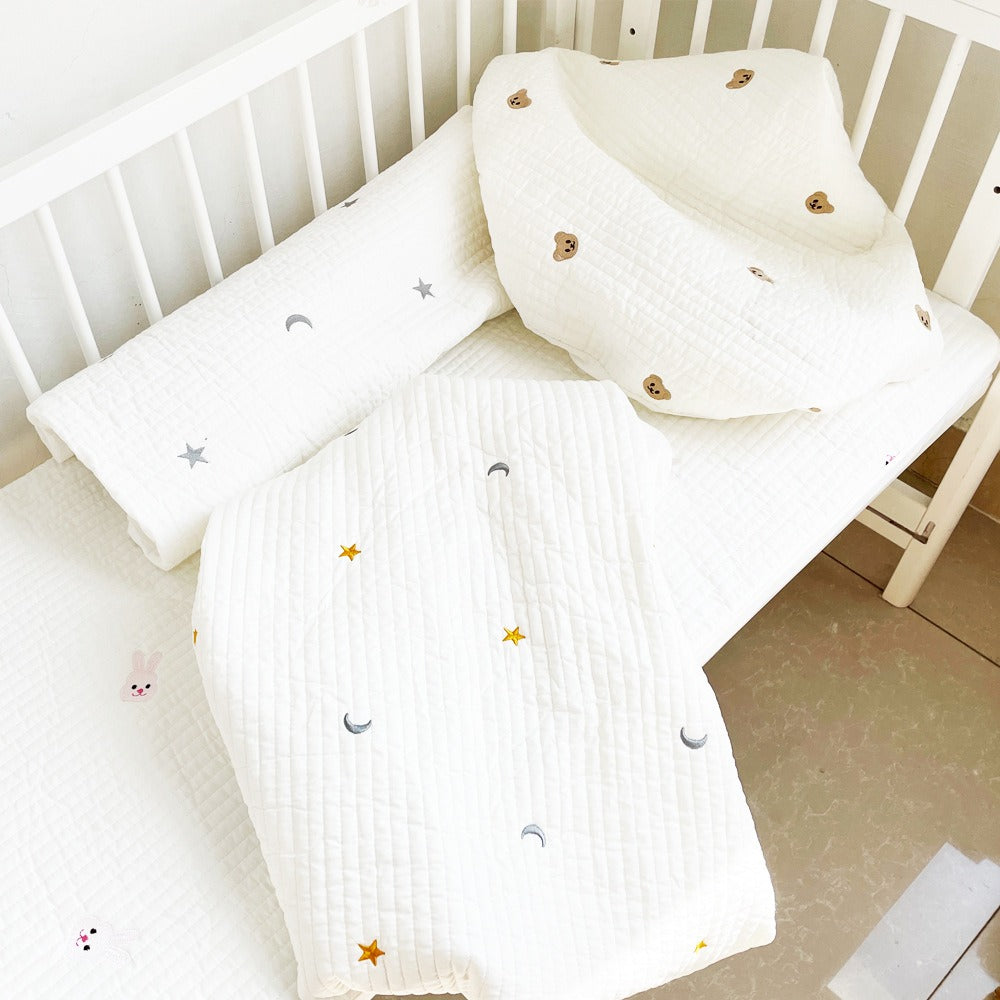 Baby Quilted Fitted Sheet With Celestial Embroidery