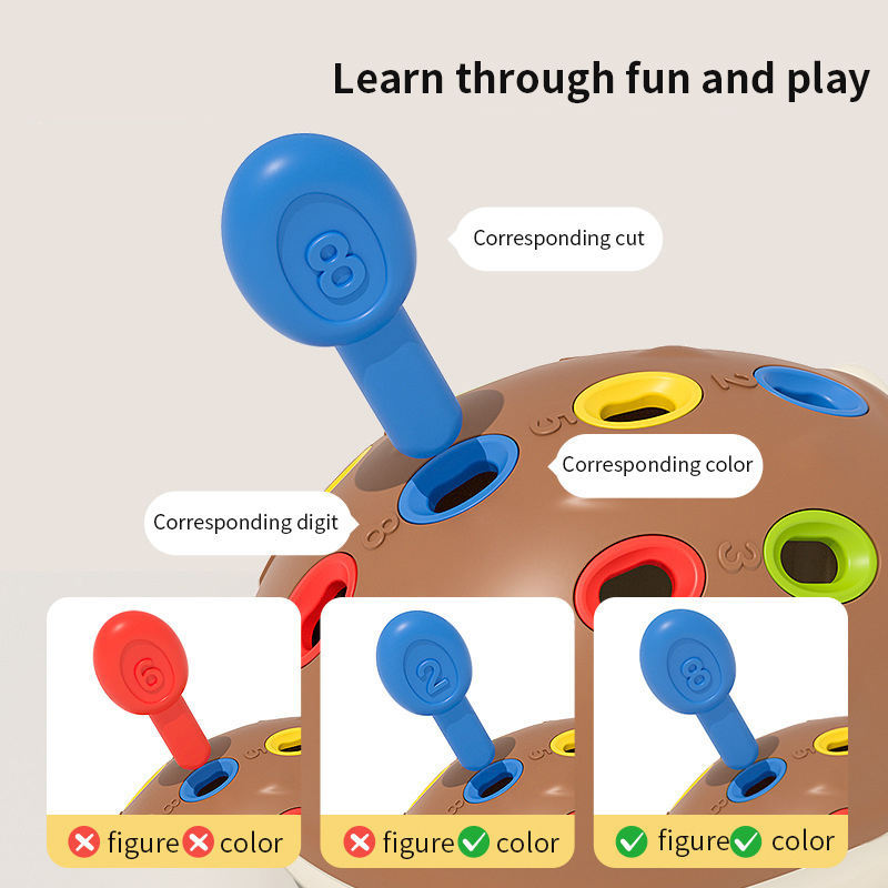Hedgehog Matching Puzzle Toy for Fine-Motor Skills
