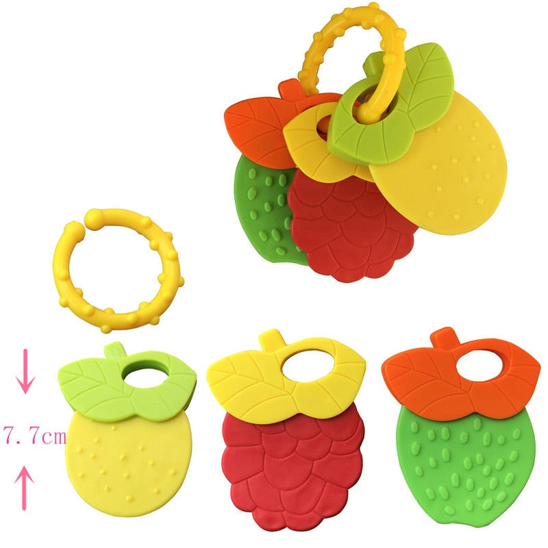 Baby Fruit Teether Toy for Gentle Gum Relief & Grip
