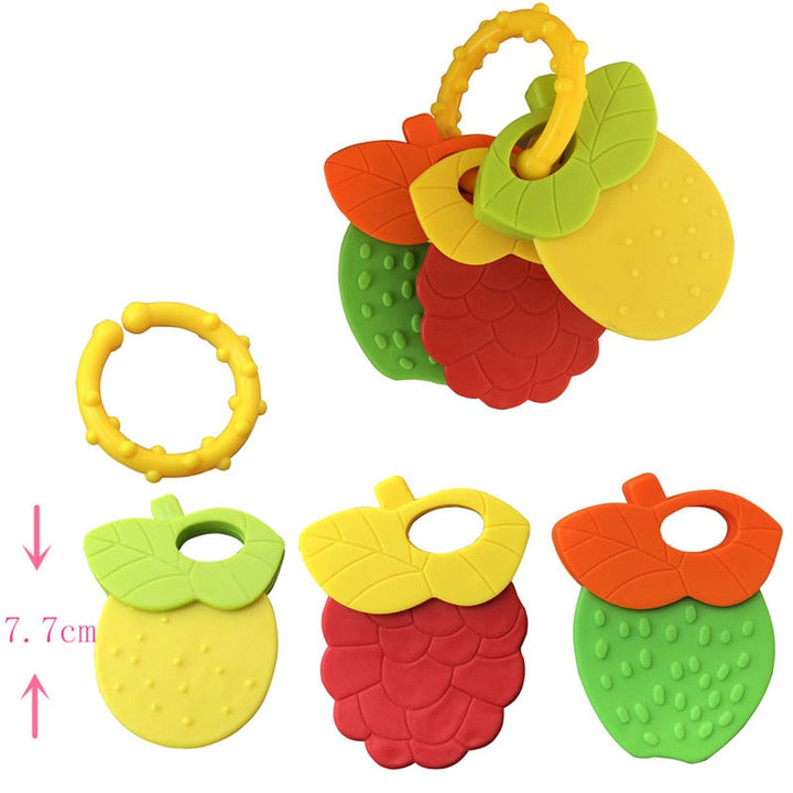 Baby Fruit Teether Toy for Gentle Gum Relief & Grip