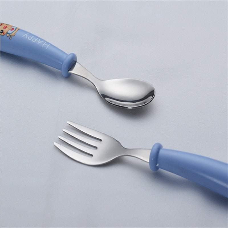 Toddler Spoon Fork Set with Storage Case for Meals