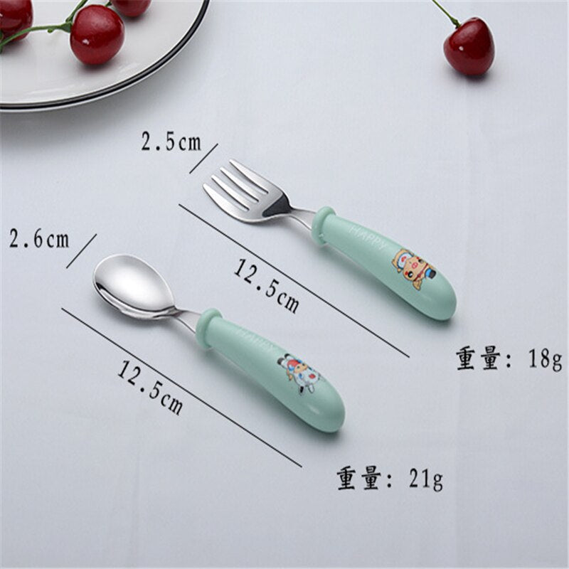 Toddler Spoon Fork Set with Storage Case for Meals