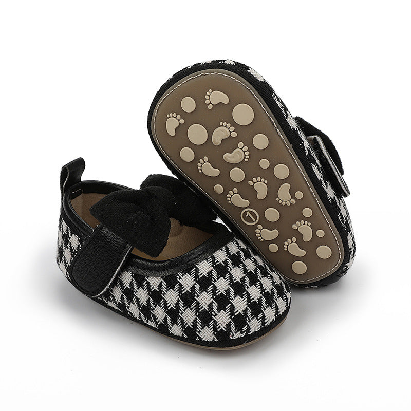 Baby Girl Shoes With Grippy Rubber Sole For Indoor Wear