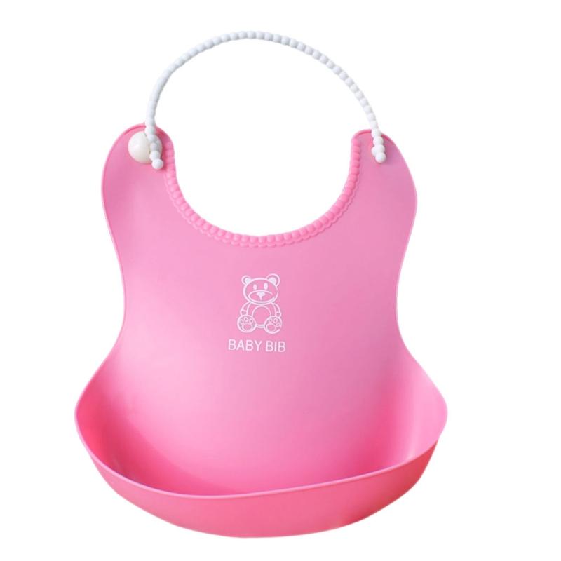Waterproof Silicone Baby Bib With Deep Catch Pocket