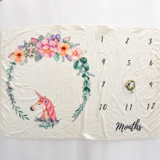 Baby Milestone Blanket for Monthly Photos & Keepsakes
