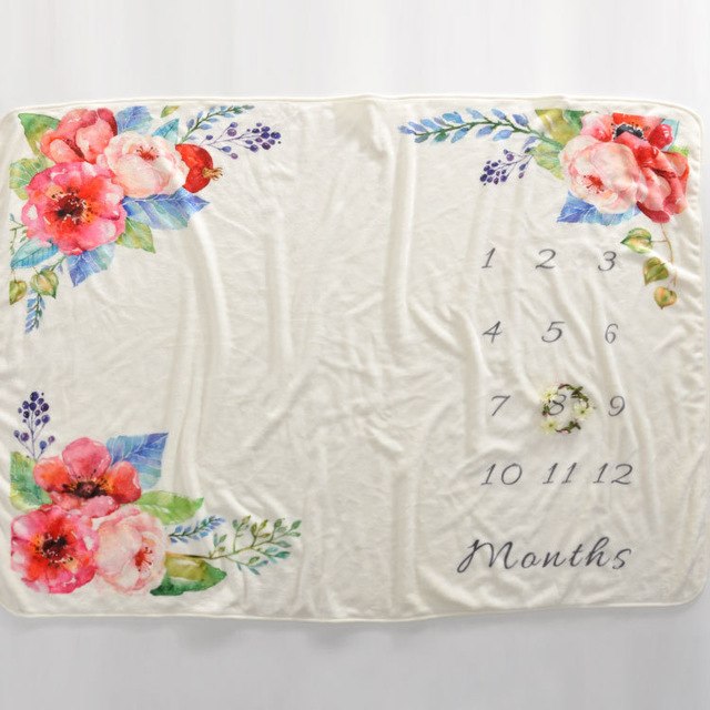 Baby Milestone Blanket for Monthly Photos & Keepsakes
