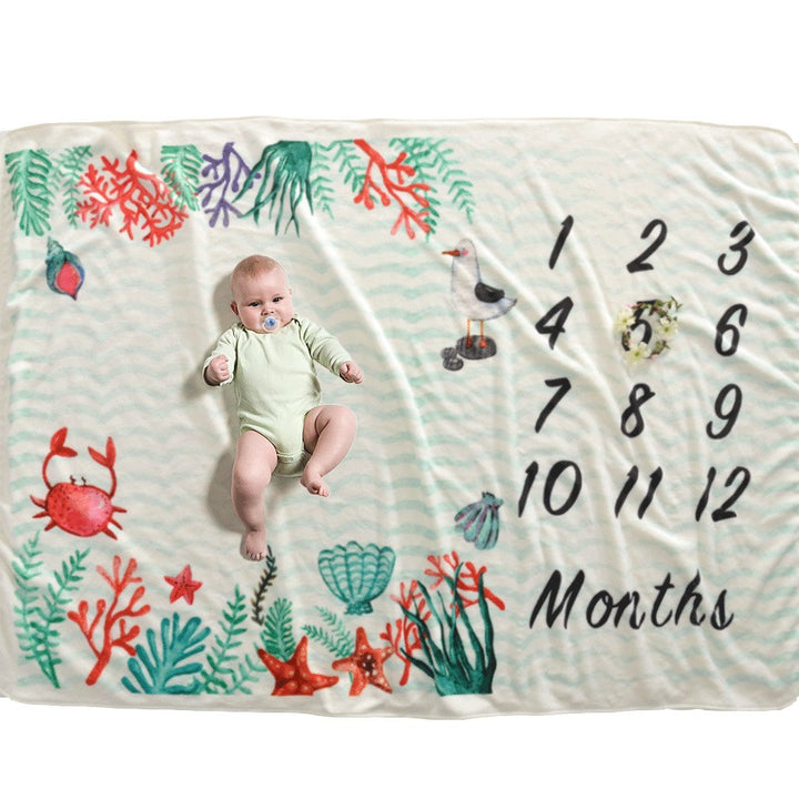 Baby Milestone Blanket for Monthly Photos & Keepsakes