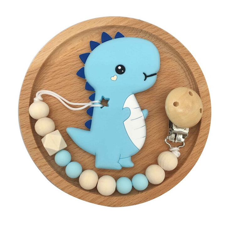 Baby Dinosaur Teether & Pacifier Clip for Soothing Gums