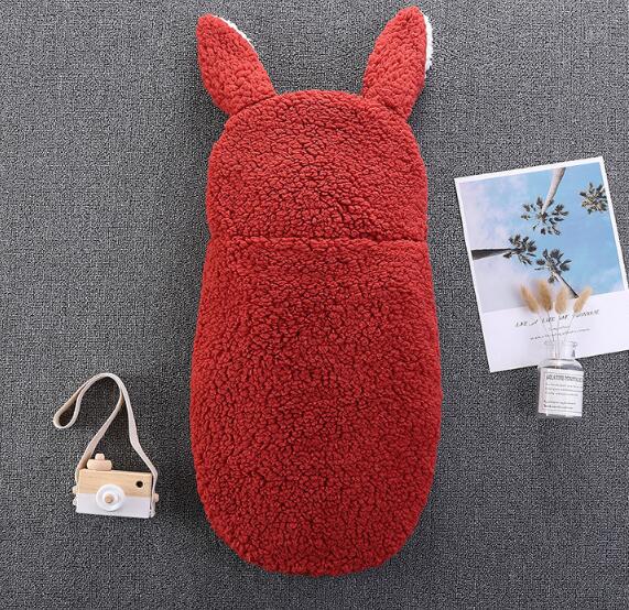 Newborn Swaddle Blanket With Warm Plush Bunny Hood